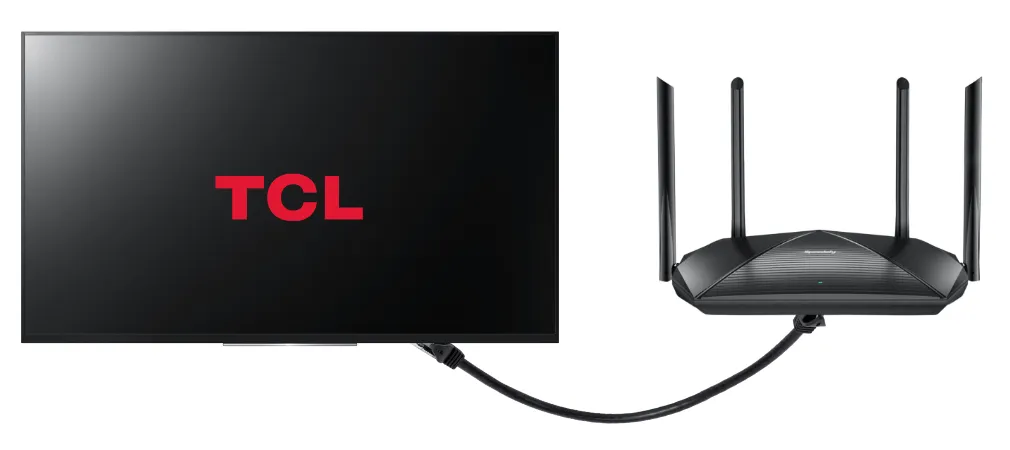 Verbind TCL TV met WiFi zonder afstandsbediening via Ethernet-kabel