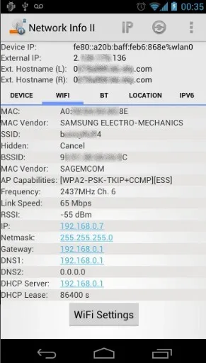 Verifique o servidor DNS no Android