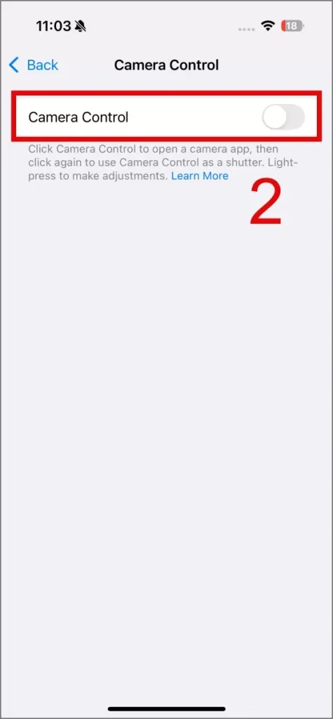 iPhone 16でカメラコントロールを無効にする