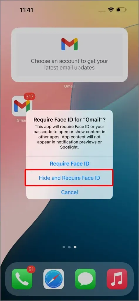 Masquer et exiger Face ID