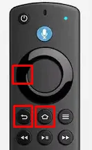 Pressione os botões Esquerda, Voltar e Início no controle remoto da Fire TV