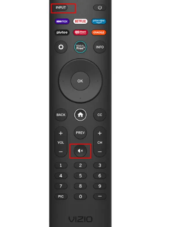 Sådan nulstiller du Vizio Remote - Tryk på Input og Reset-knappen