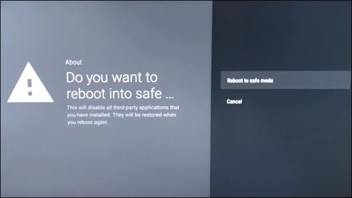 Pārstartējiet Sharp TV drošajā režīmā