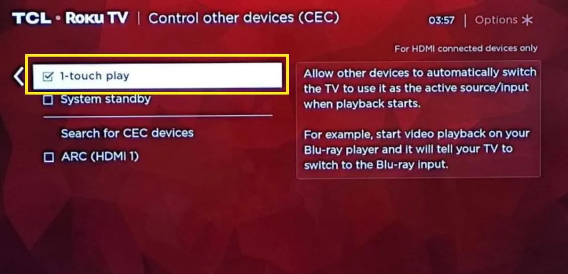 Come accendere Roku TV senza telecomando - Tap 1-Touch Play