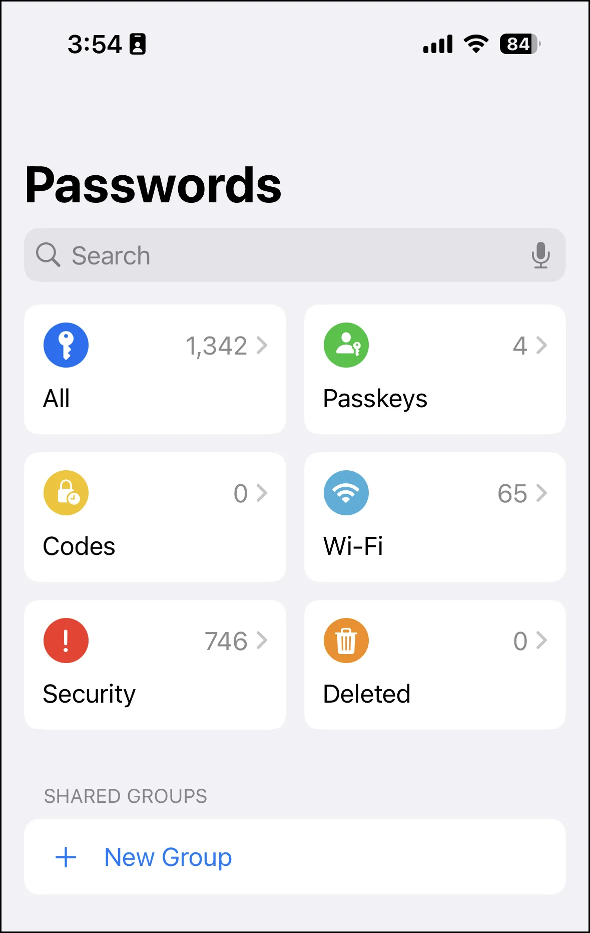 Interfaccia di gestione delle password