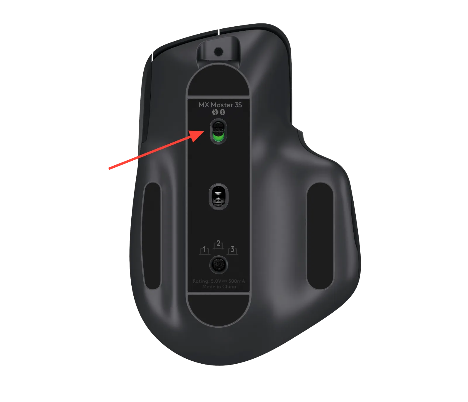 Logitech MX Master peles ieslēgšana