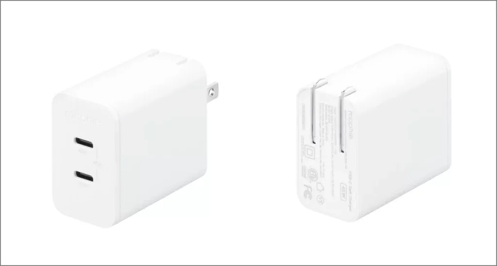 Mophie Speedport 45 W USB-C PD kaksiporttinen laturi iPhone 16 ja 16 Prolle