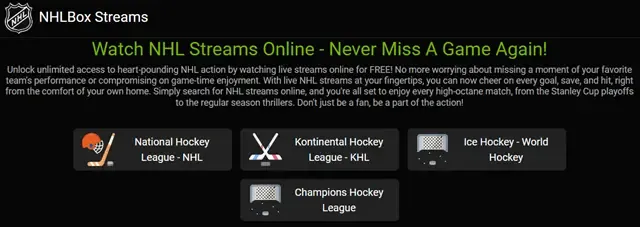 NHL Box streams