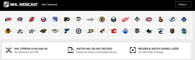 Webcast della NHL