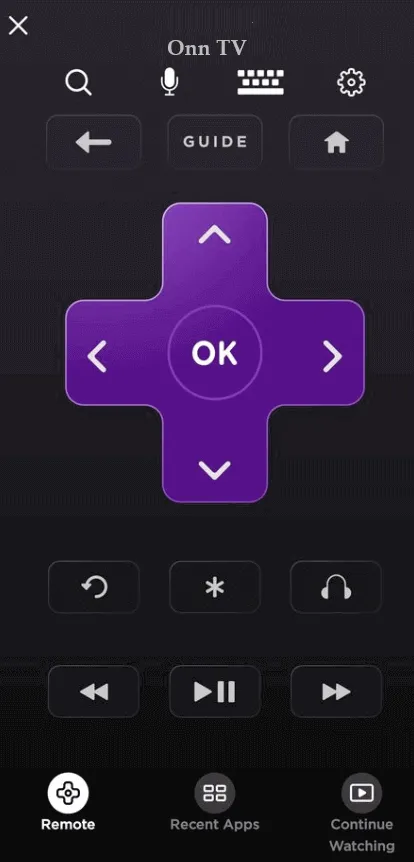 Onn TV Remote App - The Roku App