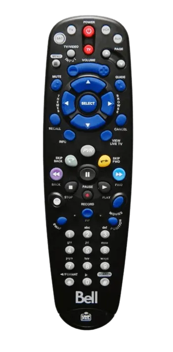 Programma Bell Satellite Remote naar TV