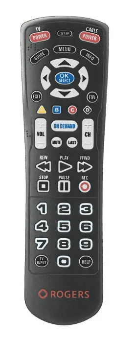 Program Rogers Ignite TV Big Button Remote