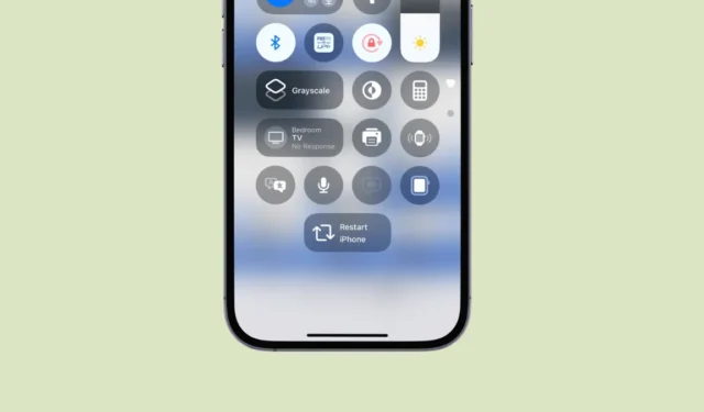 iOS 18 컨트롤 센터에 ‘iPhone 재시작’ 바로가기 추가