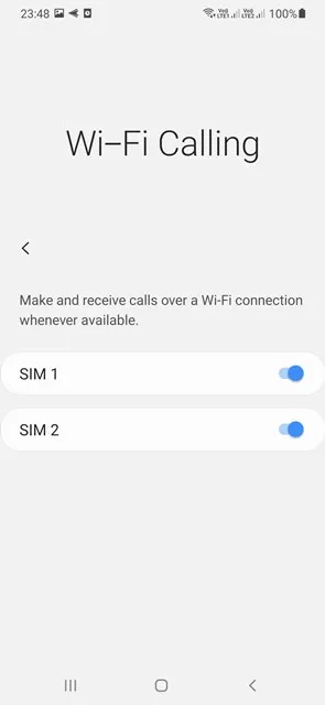 skifteknap til WiFi-opkald