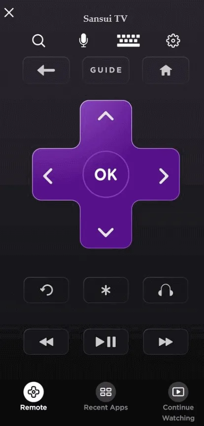 Application de télécommande pour téléviseur Sansui – L'application Roku