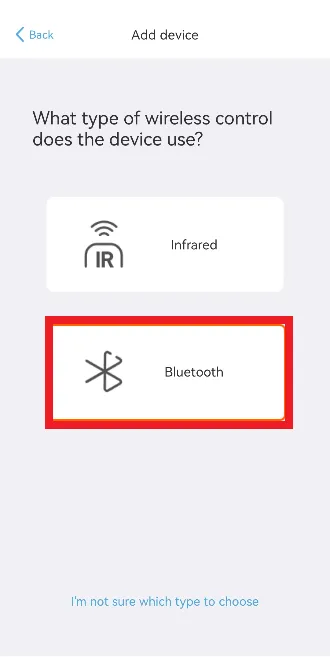 SofaBaton-app - Tik op Bluetooth-tegel