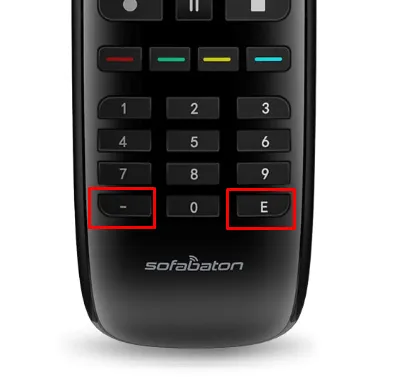 SofaBaton App - Tryk på knappen (-) og (E).