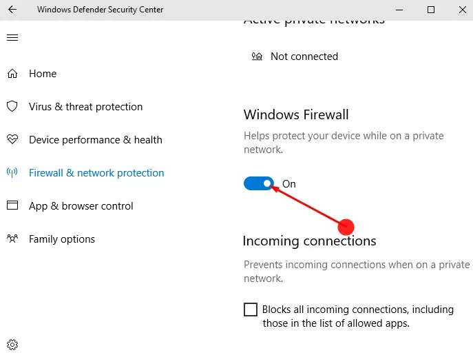 Deaktiver Windows Firewall