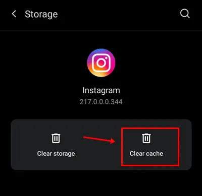 cancellare la cache di Instagram