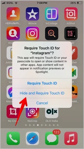 Скриване на приложения с Face/Touch ID