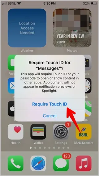 Sblocca i messaggi tramite Face/Touch ID