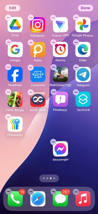 Reorganize os aplicativos na tela inicial do iOS 18