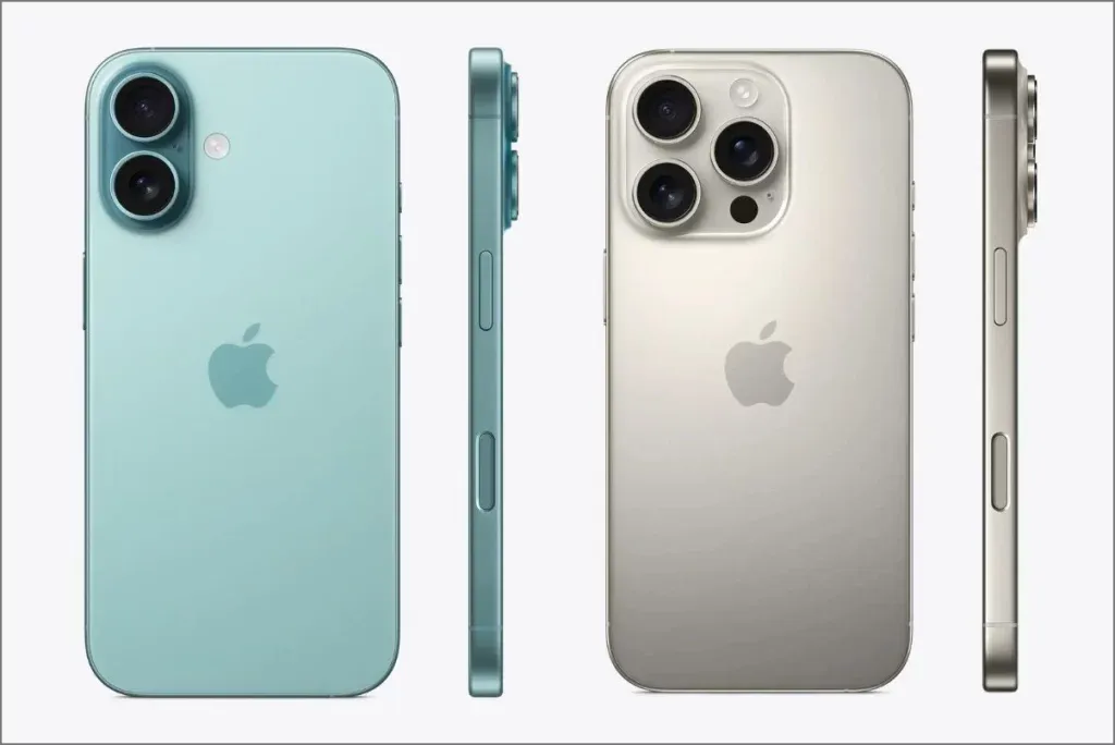 Comparaison de la conception de l'iPhone 16 et de l'iPhone 16 Pro