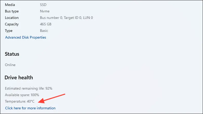 Temperatura SSD