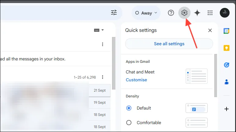 Todas as configurações do Gmail