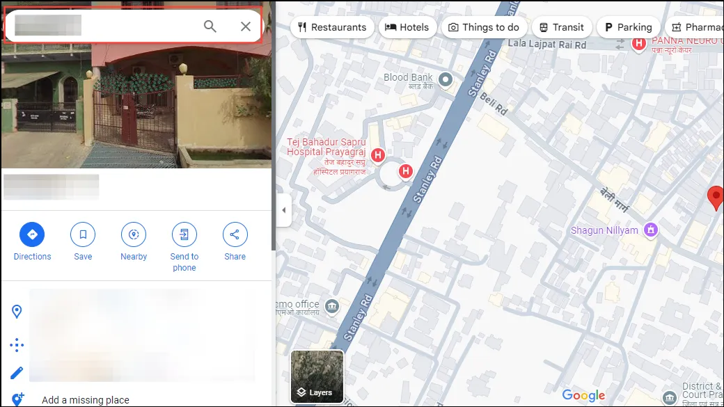 Ricerca Home di Google Maps