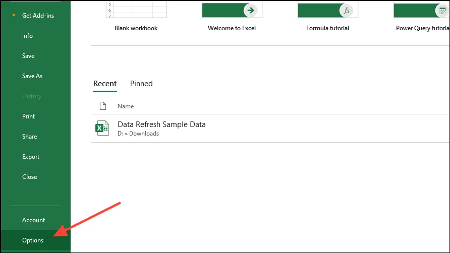 Excel オプション