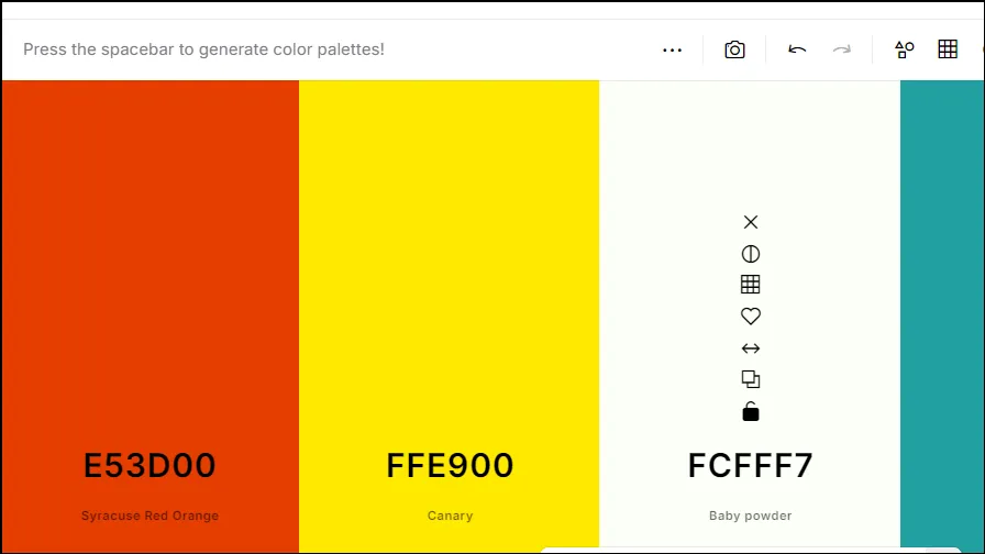 Geração de paleta de cores