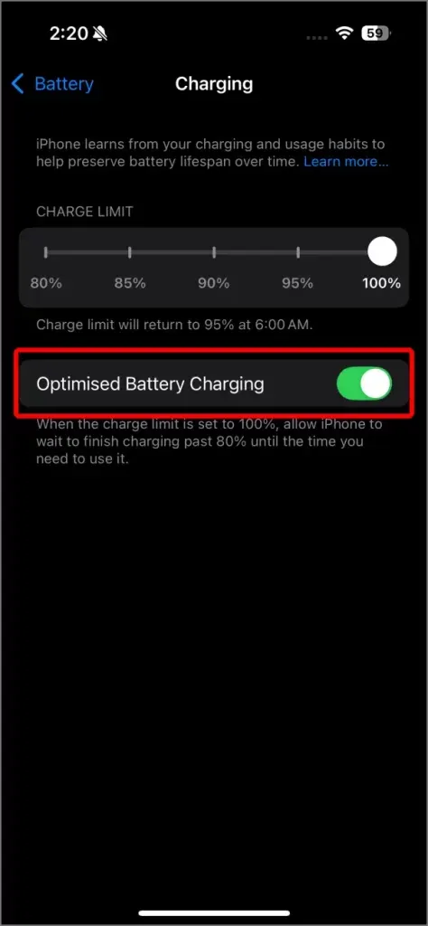 Chargement optimisé de la batterie