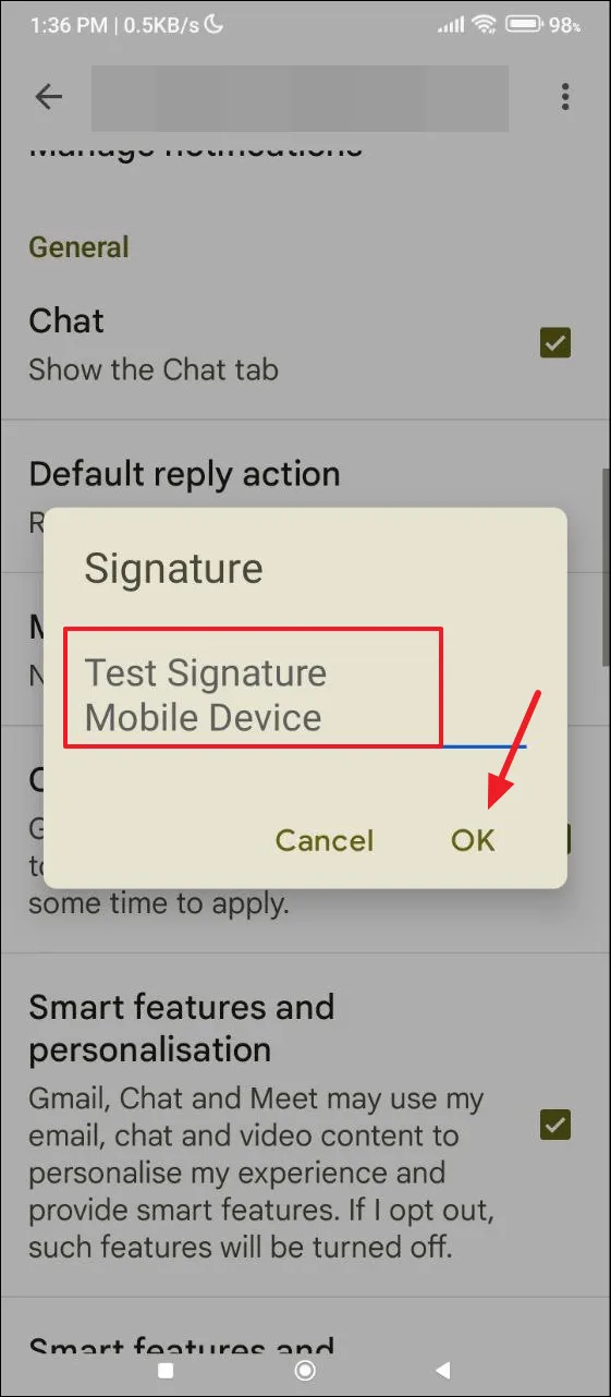 Configuration de la signature mobile