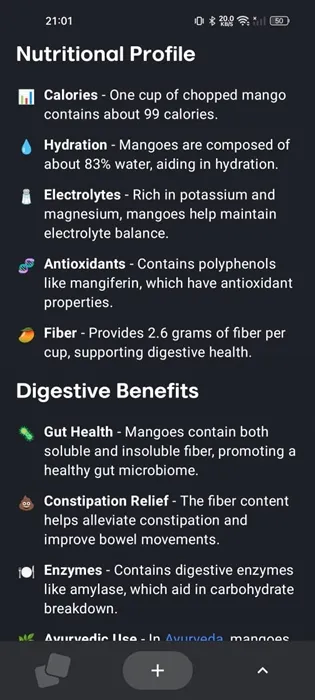 Informações Nutricionais e Culinárias