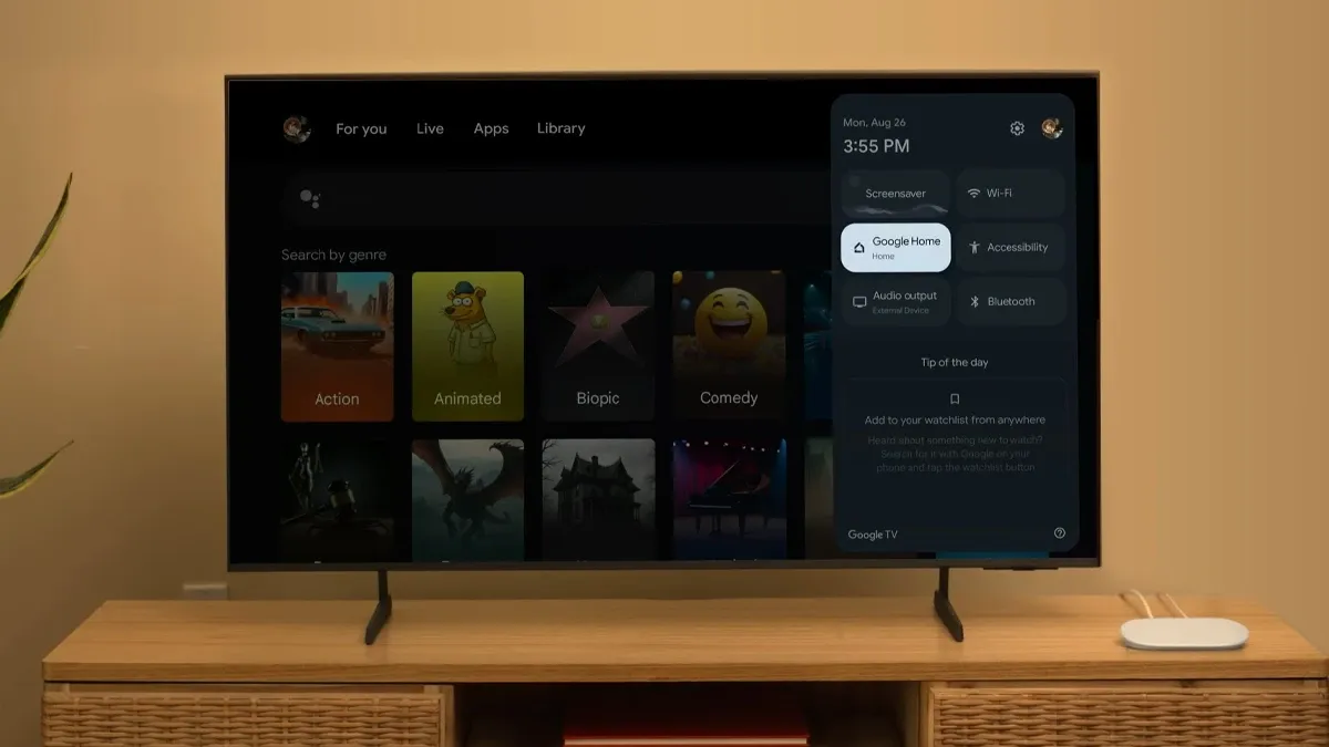 Tildel en tilpasset genvej til den nye Google TV Streamer Voice Remote