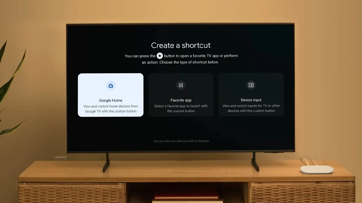 Задайте персонализиран пряк път към новото гласово дистанционно за Google TV Streamer