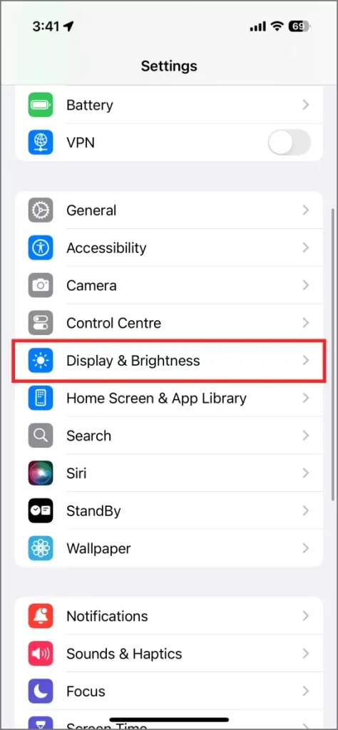 Tempo di blocco automatico nelle impostazioni di visualizzazione di iOS 18