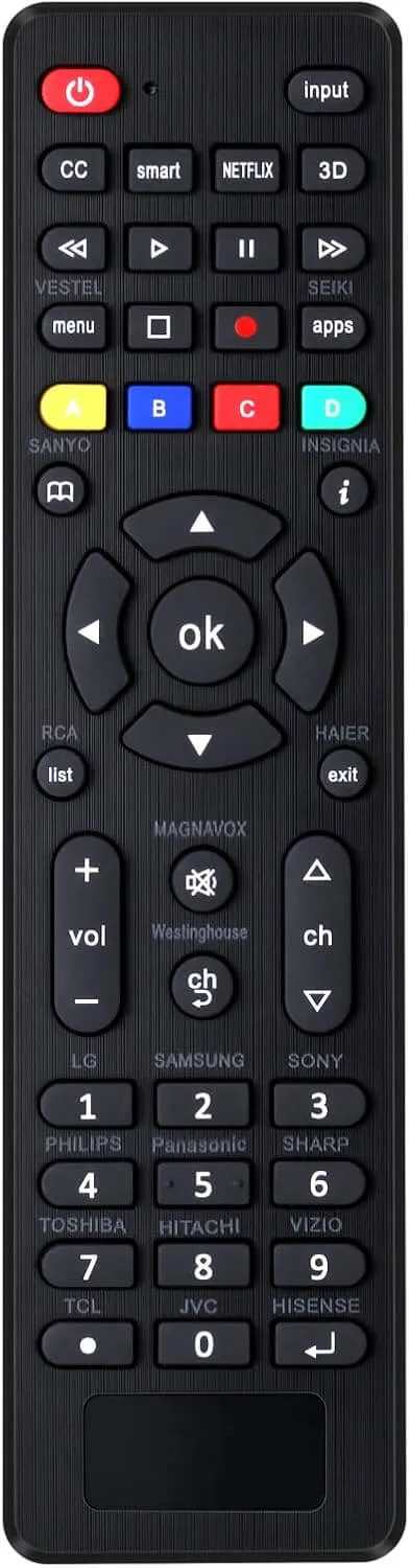 Controle remoto universal de TV Pairtty para TVs não inteligentes