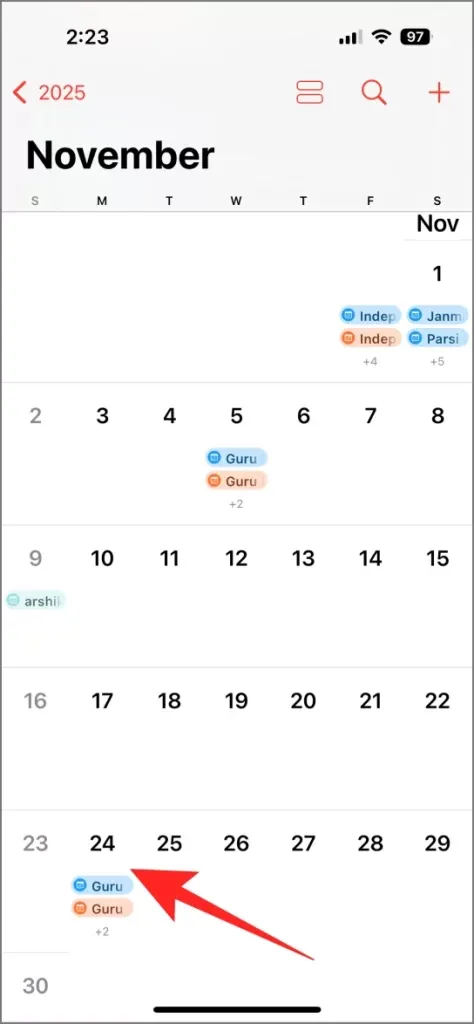 Definir um alarme específico para uma data criando um evento no Calendário do iPhone