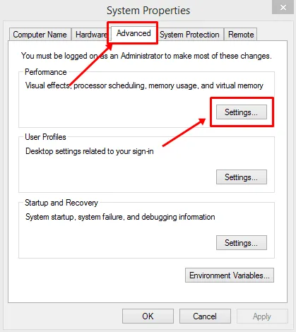 Alterar configurações de efeitos visuais