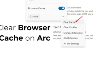 Guida passo passo per cancellare la cache del browser su Arc