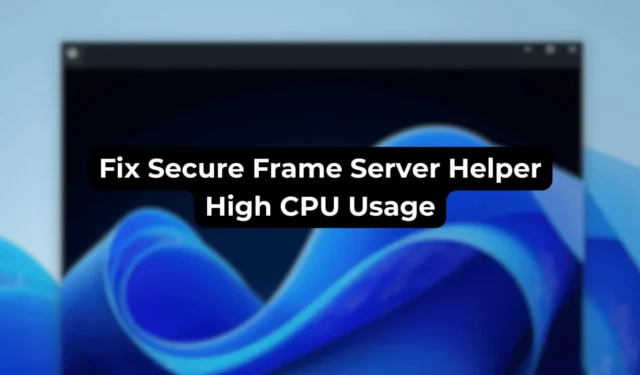 Come risolvere i problemi di elevato utilizzo della CPU con Secure Frame Server Helper