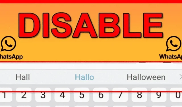 Desabilite os recursos de correção automática e texto preditivo no WhatsApp