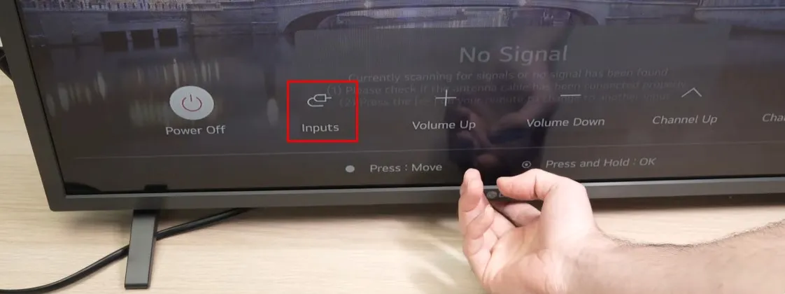 リモコンなしでLGテレビの入力を変更する方法 - 入力を選択する