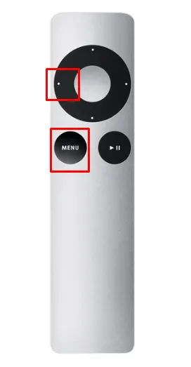 Een Apple TV Remote opnieuw opstarten - Druk op Menu en de linkerpijlknop