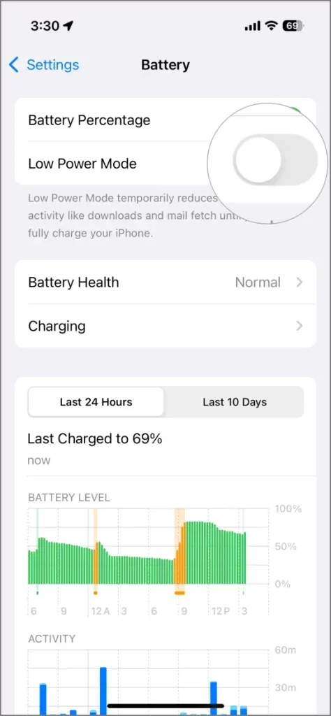 Lav strømtilstand i iPhone 16-indstillinger