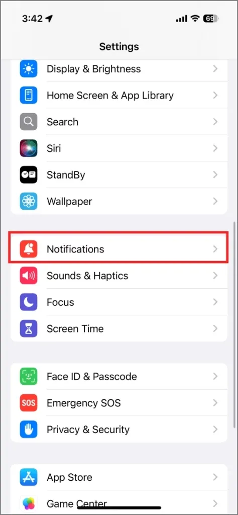 Desativando notificações de aplicativos no iOS 18