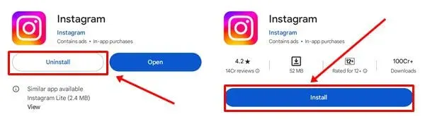 Installeer de app opnieuw