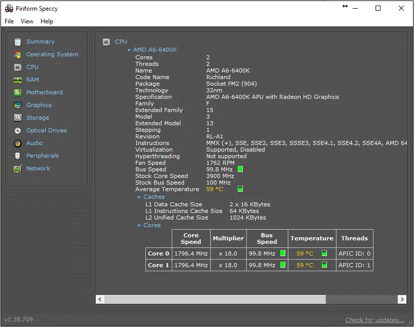 Piriform の Speccy